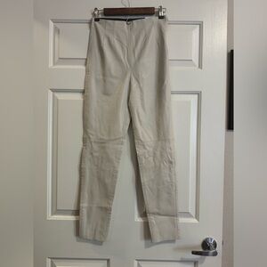 Cream faux leather lined high rise legging